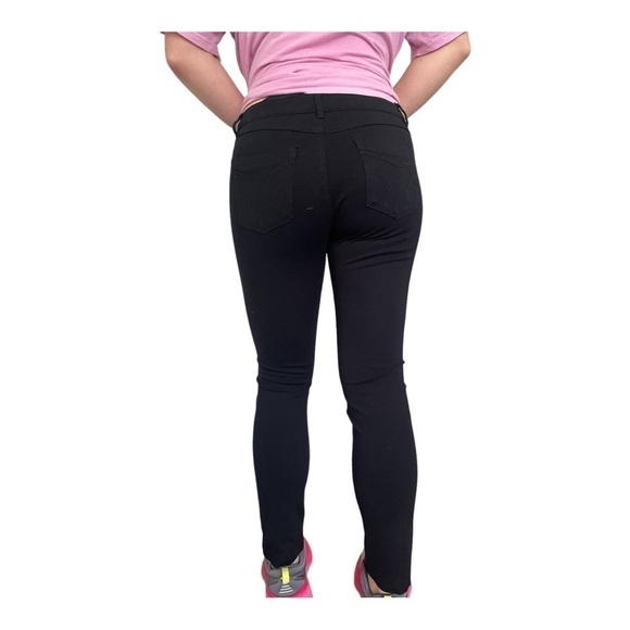 Body C stretchy black leggings/pants 5 pockets design zip/button Women M - Picture 4 of 16